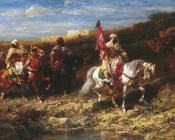 阿道夫 施赖尔 : arab horseman in a landscape